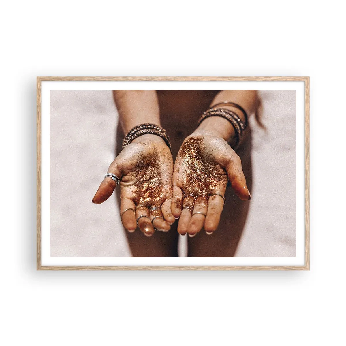 Poster in einem Rahmen aus heller Eiche - Ein Geschenk für dich - 100x70 cm