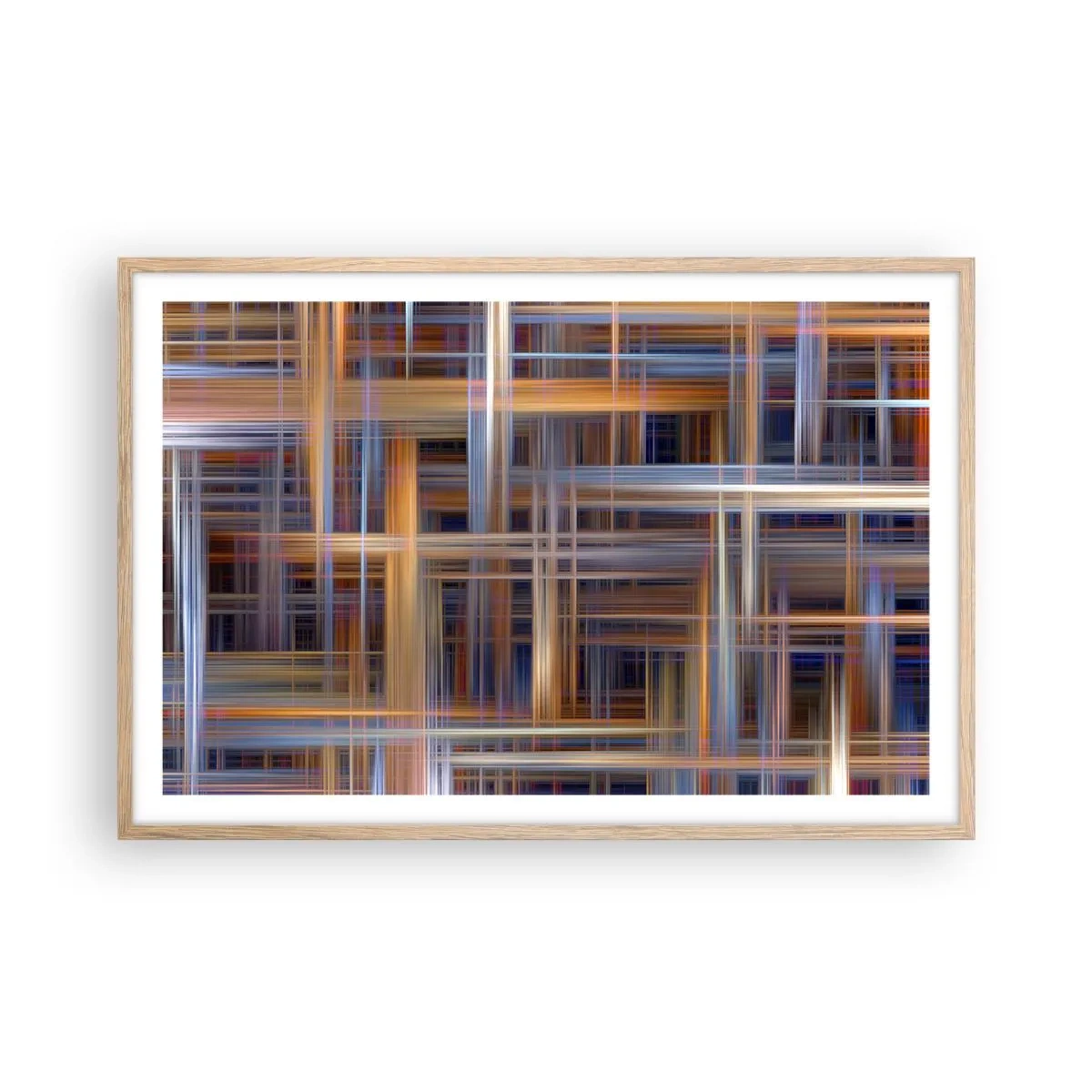 Poster in einem Rahmen aus heller Eiche - Aus Licht gewebt - 91x61 cm