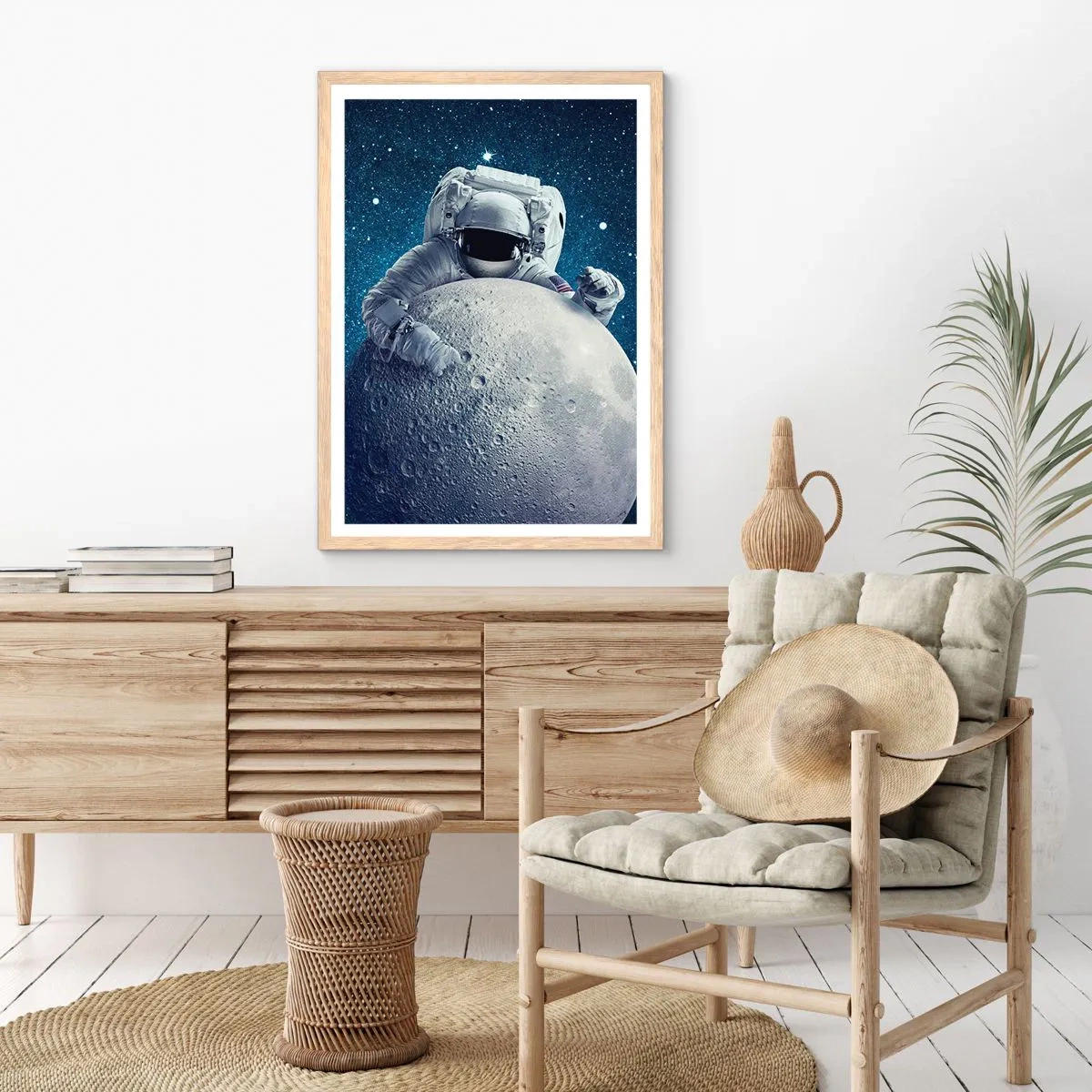 Poster in einem Rahmen aus heller Eiche - Weltraumjoker - 61x91 cm