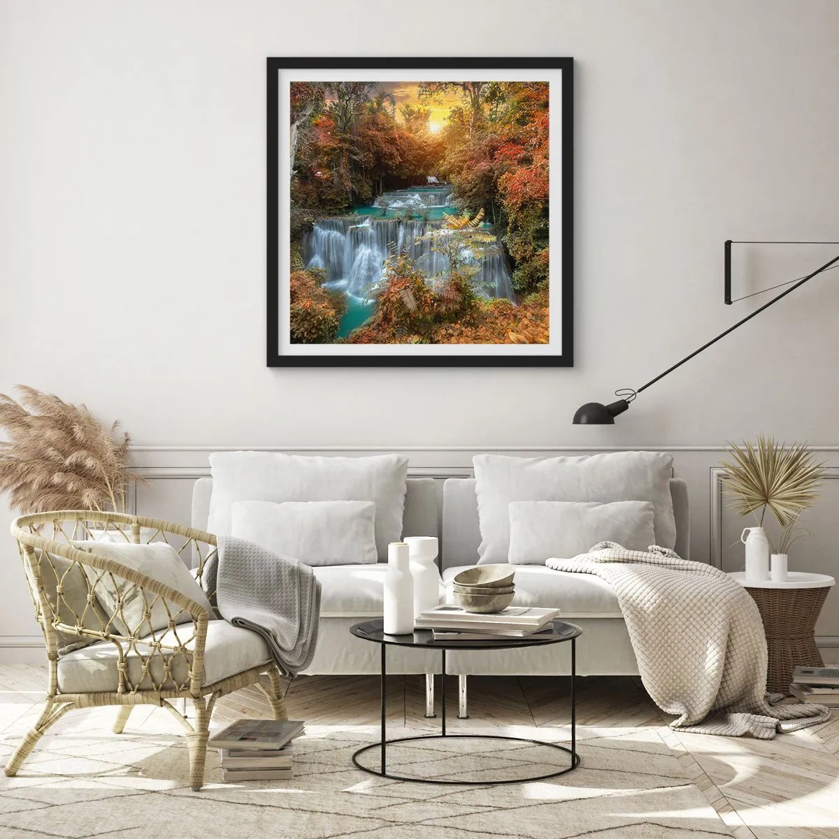 Poster in einem schwarzem Rahmen - Versteckter Schatz des Waldes - 60x60 cm