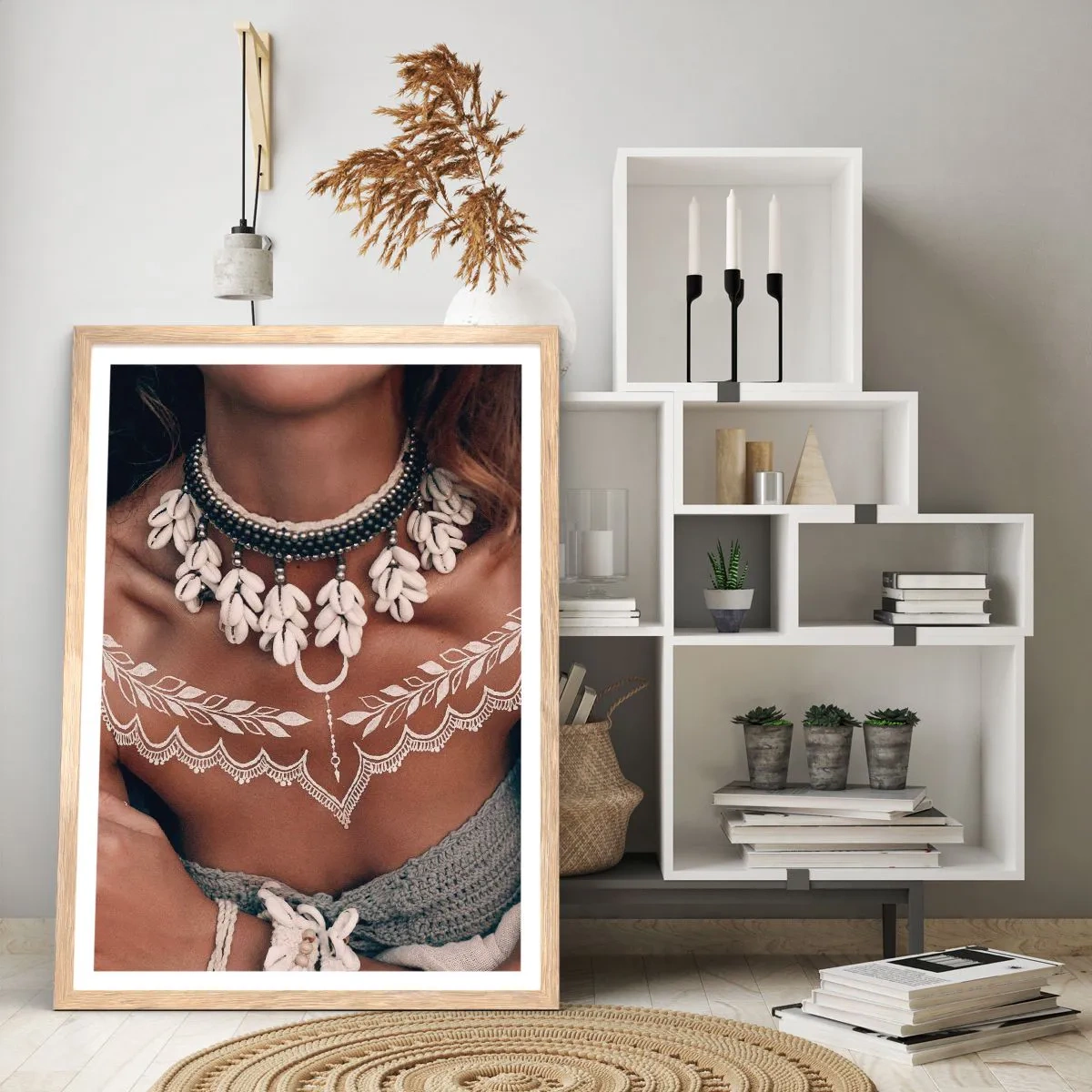 Poster in einem Rahmen aus heller Eiche - Talismane, Rituale der Weiblichkeit - 61x91 cm