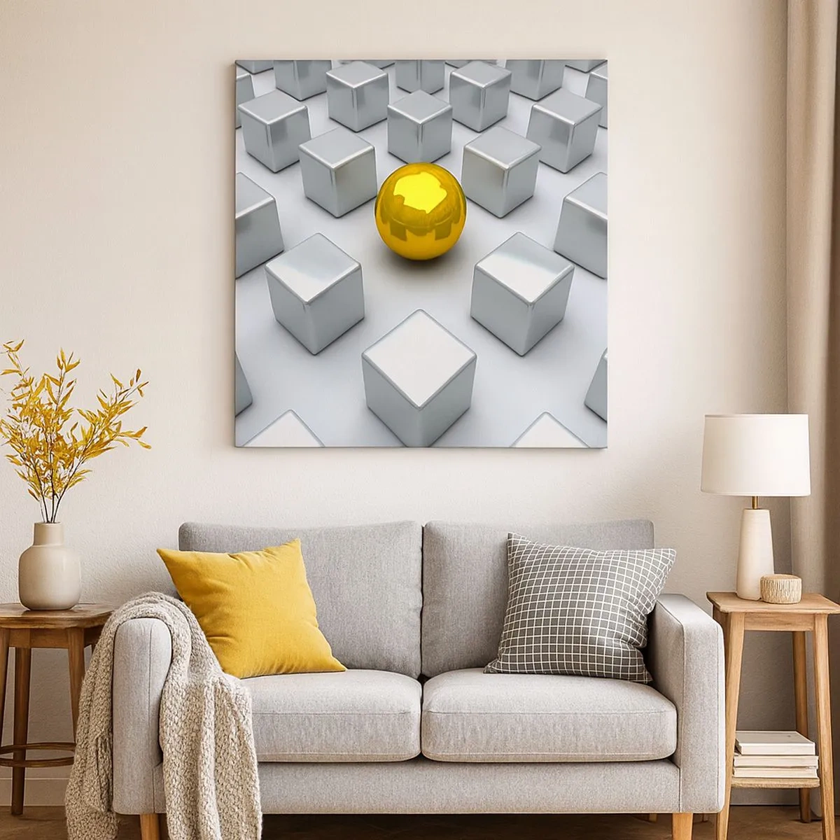 Bild auf Leinwand - Leinwandbild - Warum ich? Geometrische Zusammensetzung - 30x30 cm