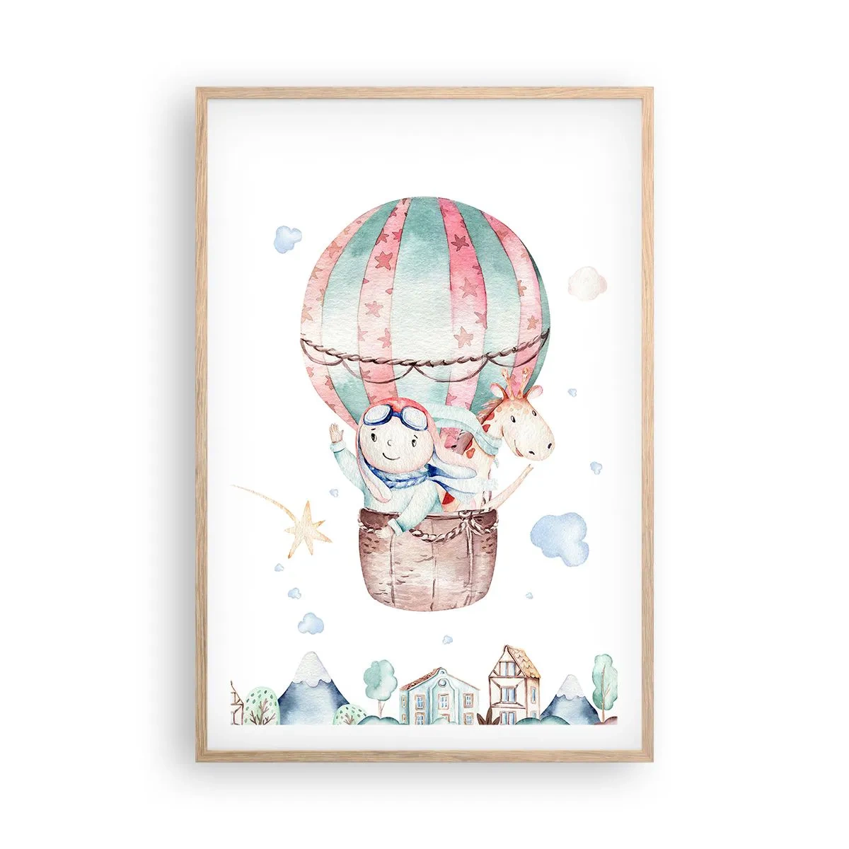 Poster in einem Rahmen aus heller Eiche - Wir kommen bald zurück! - 61x91 cm