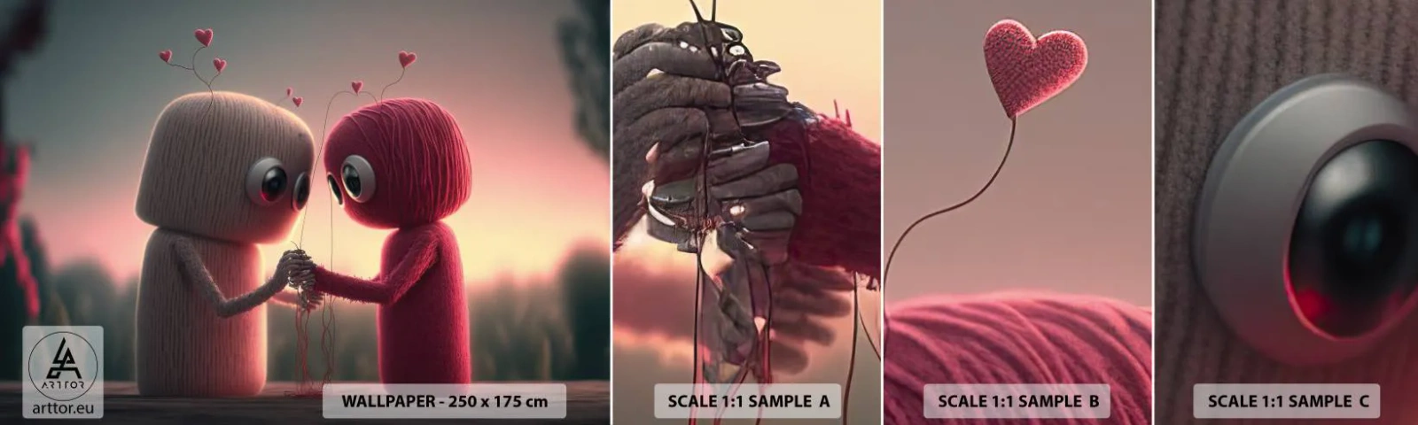 Fototapeten Muster Selbstklebend Deluxe Sticker - Jeder darf lieben - Wolle, Kinder, Liebe - 100x30 cm