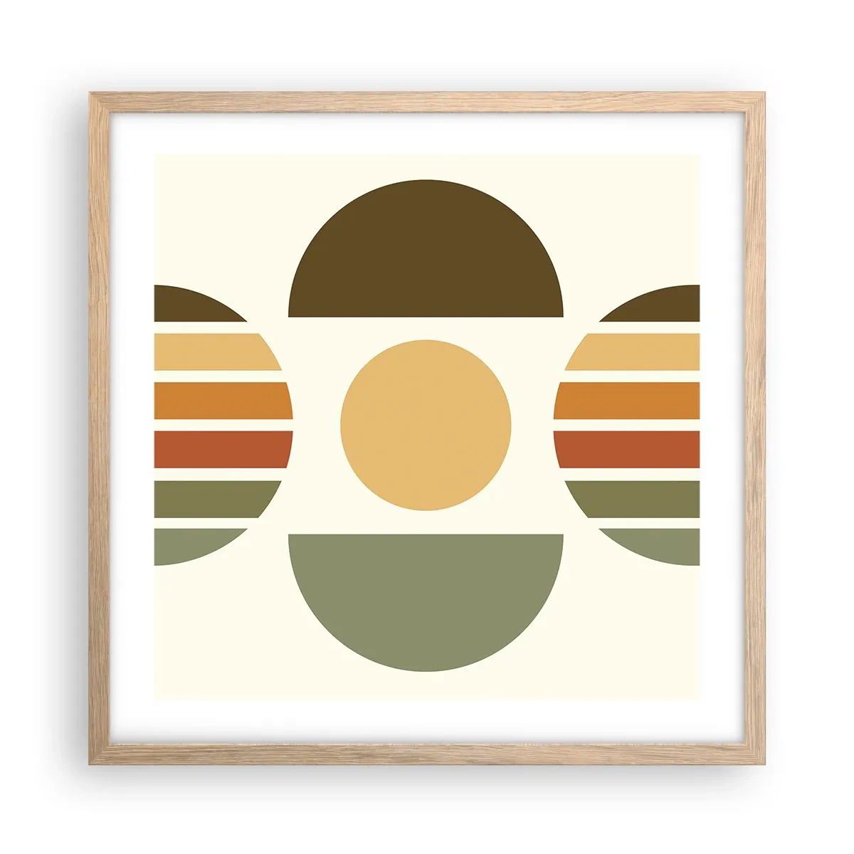 Poster in einem Rahmen aus heller Eiche - In Erdtönen - 50x50 cm