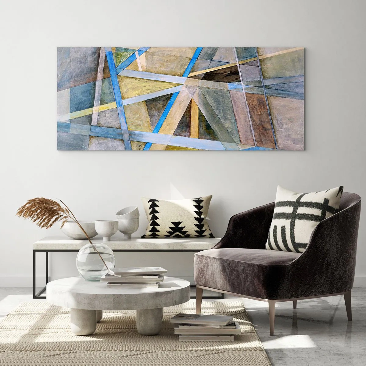 Glasbild - Bild auf glas - Gerade oder diagonal? - 100x40 cm