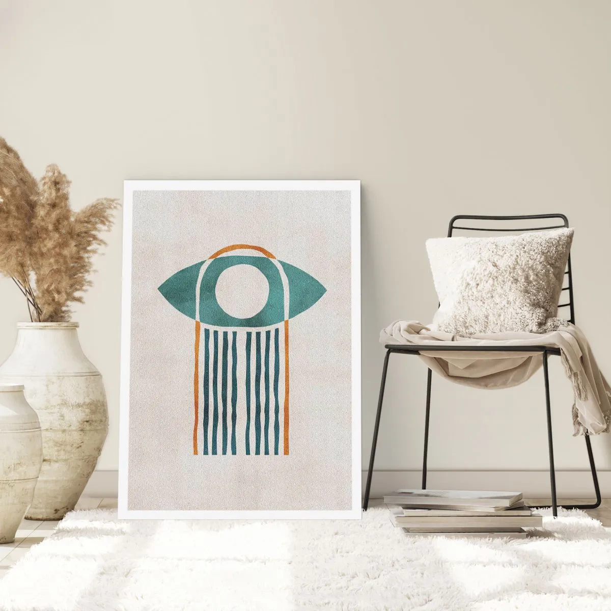 Poster - Minimalistisches Boho-Augensymbol - 50x70cm - Zeichen und Rituale - Moderne Wanddekoration für Wohnzimmer und Schlafzimmer ARTTOR