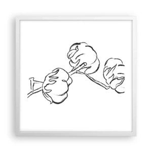 Poster in einem weißen Rahmen - Baumwolldaunen - 50x50 cm