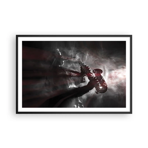 Poster in einem schwarzem Rahmen - In den Dämpfen des Jazz - 91x61 cm