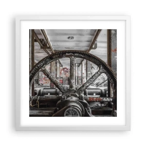 Poster in einem weißen Rahmen - Das geheime Leben der Fabrik - 40x40 cm