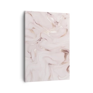 Bild auf Leinwand - Leinwandbild - Elegante Abstraktion in Rosa- und Goldtönen - 50x70cm - In einem rosa Schal - Moderne Wanddekoration für Wohnzimmer und Schlafzimmer ARTTOR