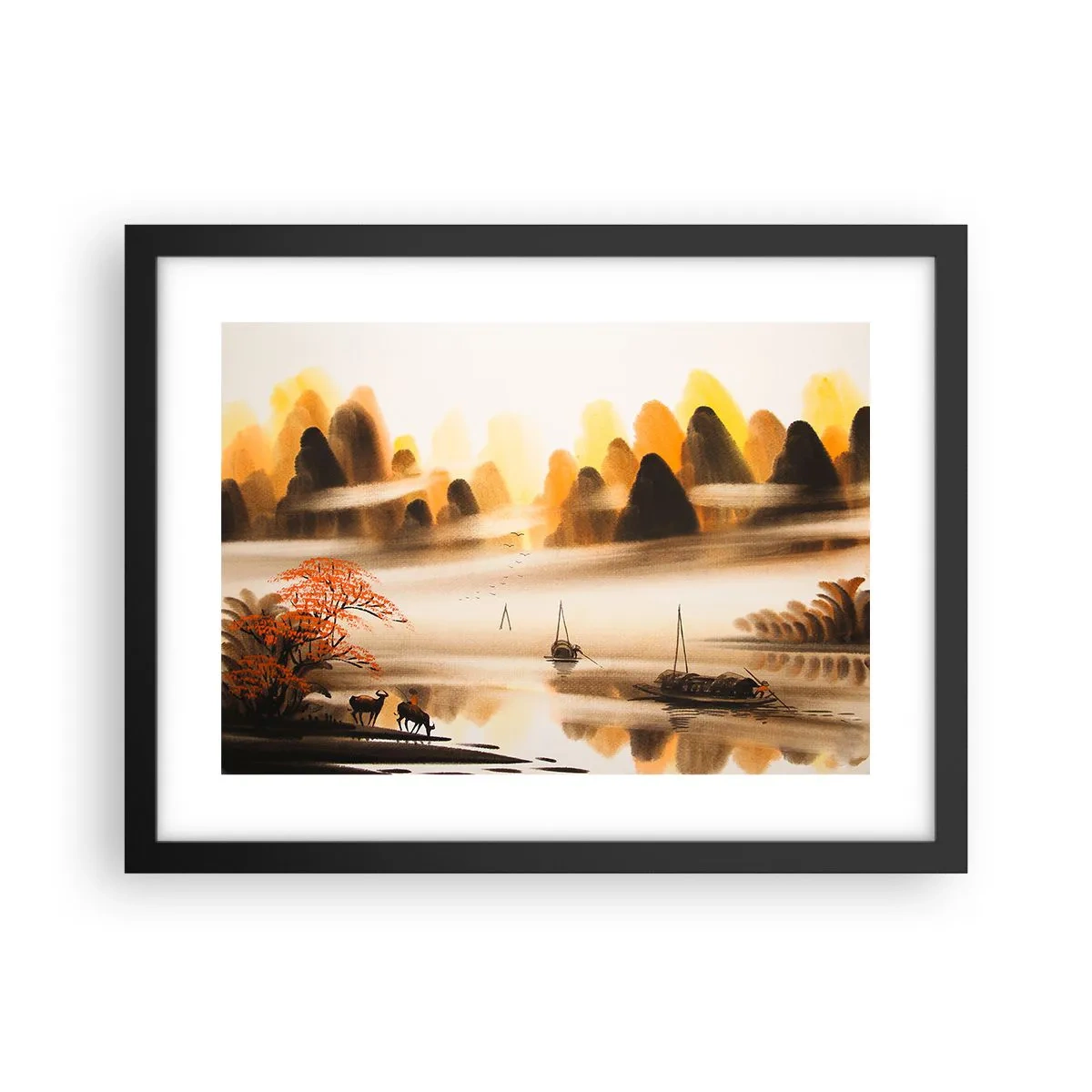 Poster in einem schwarzem Rahmen - Weiter als im Fernosten - 40x30 cm