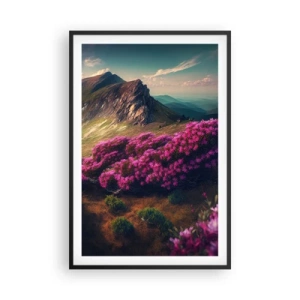 Poster in einem schwarzem Rahmen - Sommer in den Bergen - 61x91 cm