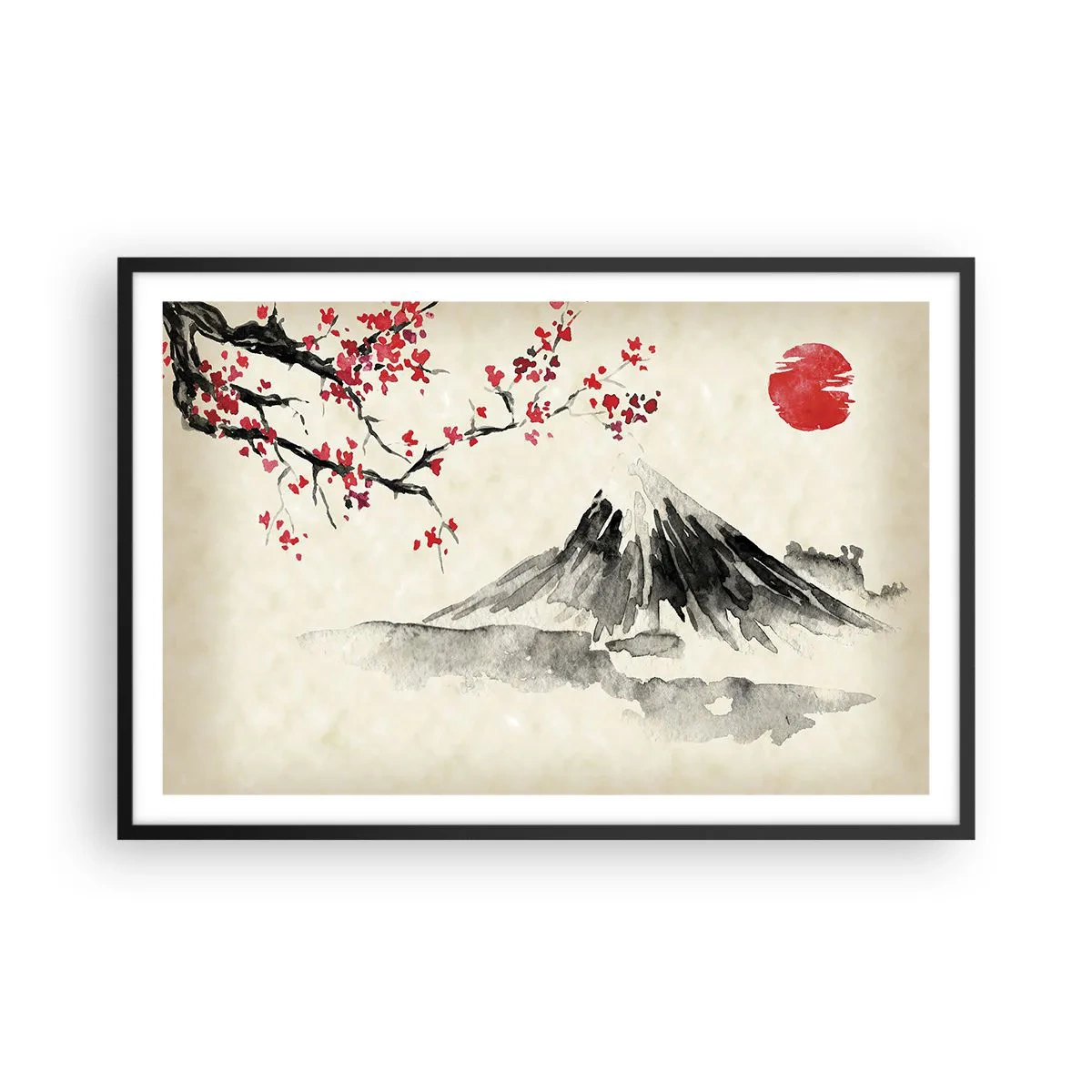 Poster in einem schwarzem Rahmen - Liebe Japan - 91x61 cm