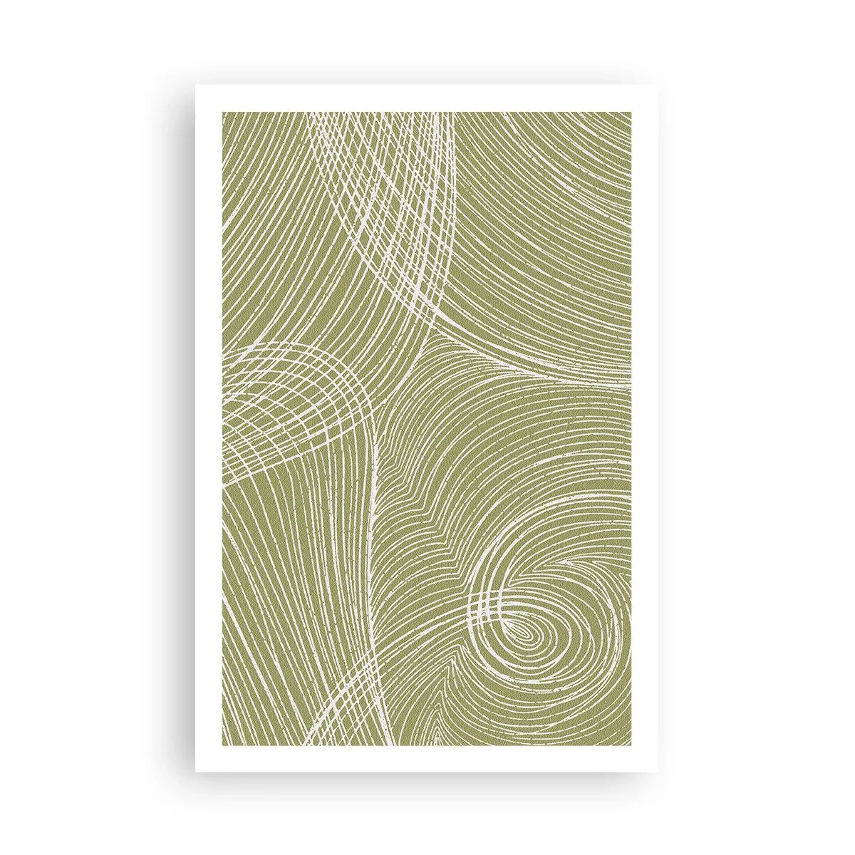 Poster - Komplizierte Abstraktion in Weiß - 61x91 cm