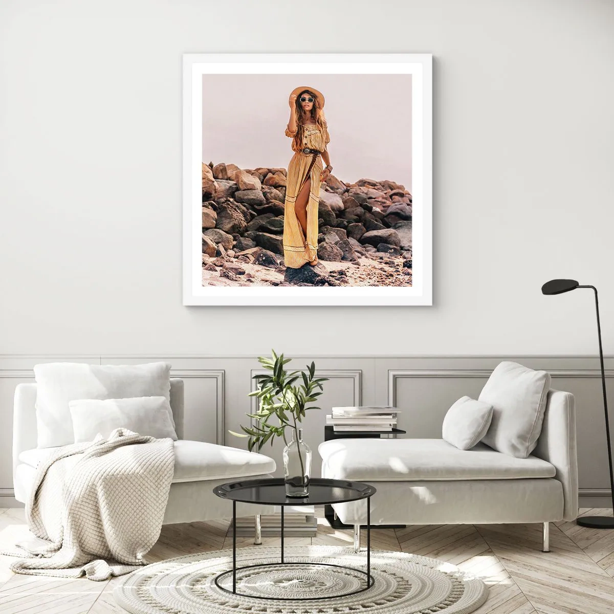 Poster in einem weißen Rahmen - Die Magie der Steine - 60x60 cm