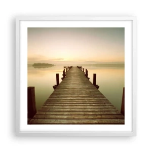 Poster in einem weißen Rahmen - Tagesanbruch, Morgendämmerung, Licht - 50x50 cm