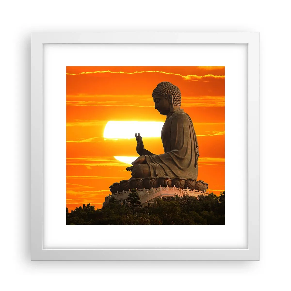 Poster in einem weißen Rahmen - Keine Angst vor der Welt - 30x30 cm