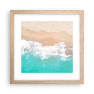 Poster in einem Rahmen aus heller Eiche - Eine streichelnde Berührung - 30x30 cm