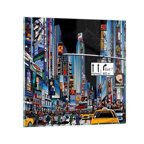 Glasbild - Bild auf glas - Comicbuch große Nacht - 30x30 cm