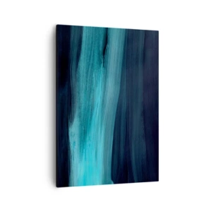 Bild auf Leinwand - Leinwandbild - Dezente abstrakte Wellen in dunklen Blautönen - 50x70cm - Gehen Sie mit dem Strom - Moderne Wanddekoration für Wohnzimmer und Schlafzimmer ARTTOR