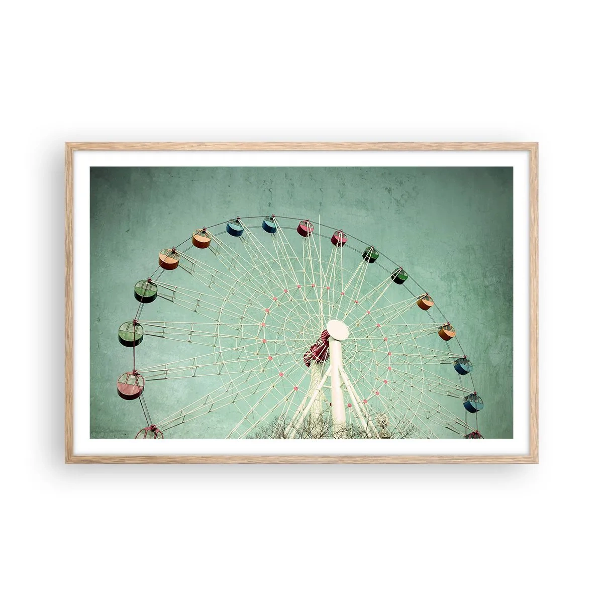 Poster in einem Rahmen aus heller Eiche - Wir laden zum Spiel ein - 91x61 cm