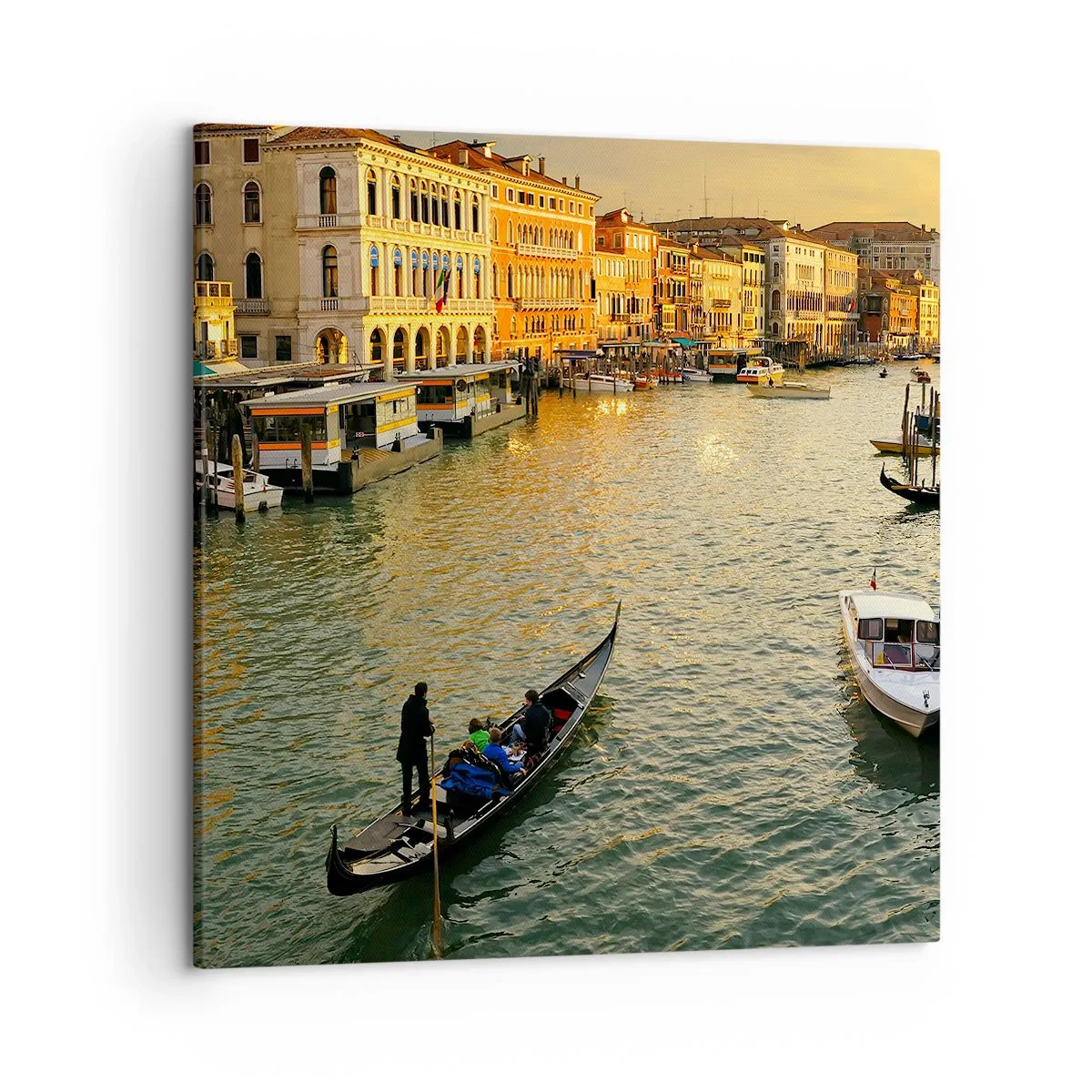 Bild auf Leinwand - Leinwandbild - Auf der Sonnenseite der Straße - 50x50 cm