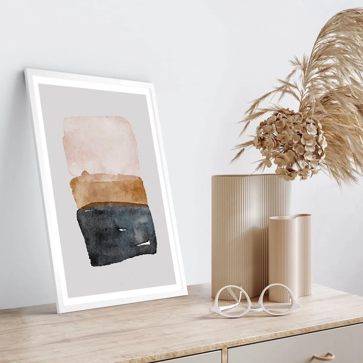 Poster in einem weißen Rahmen - Die Komposition der Farben der Erde - 40x50 cm