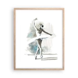 Poster in einem Rahmen aus heller Eiche - In einen Schwan verzaubert - 40x50 cm