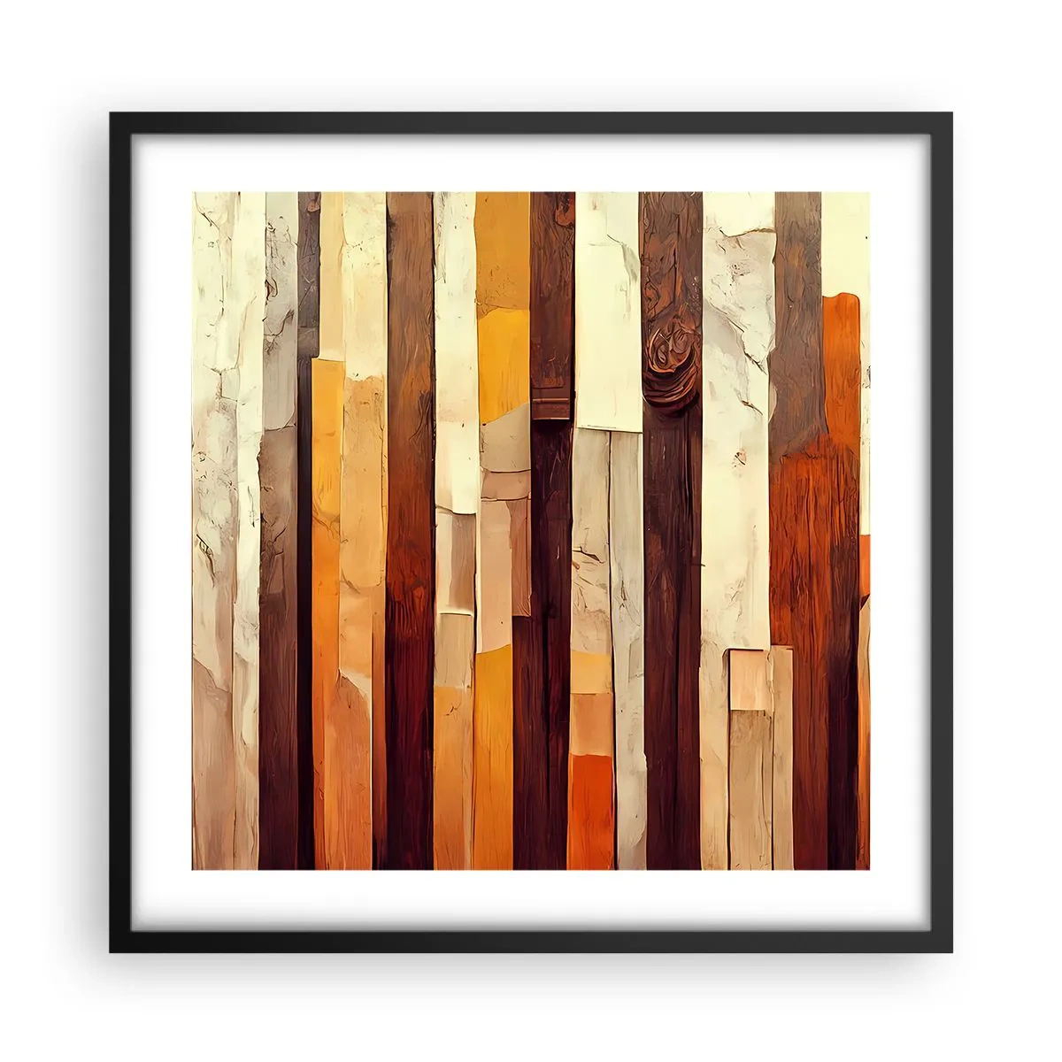 Poster in einem schwarzem Rahmen - Hymne der Waldbäume - 50x50 cm