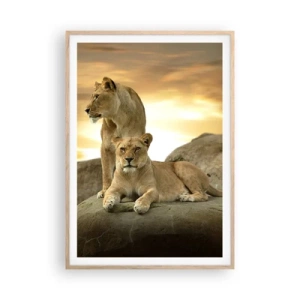 Poster in einem Rahmen aus heller Eiche - Königliche Majestät - 70x100 cm