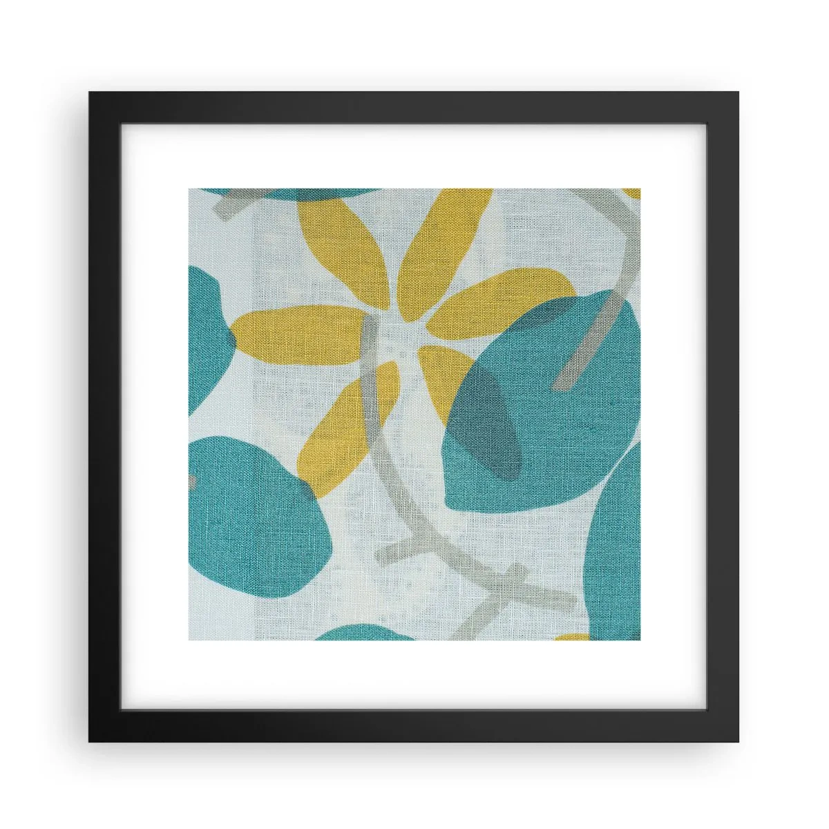 Poster in einem schwarzem Rahmen - Unter den azurblauen Blättern - 30x30 cm
