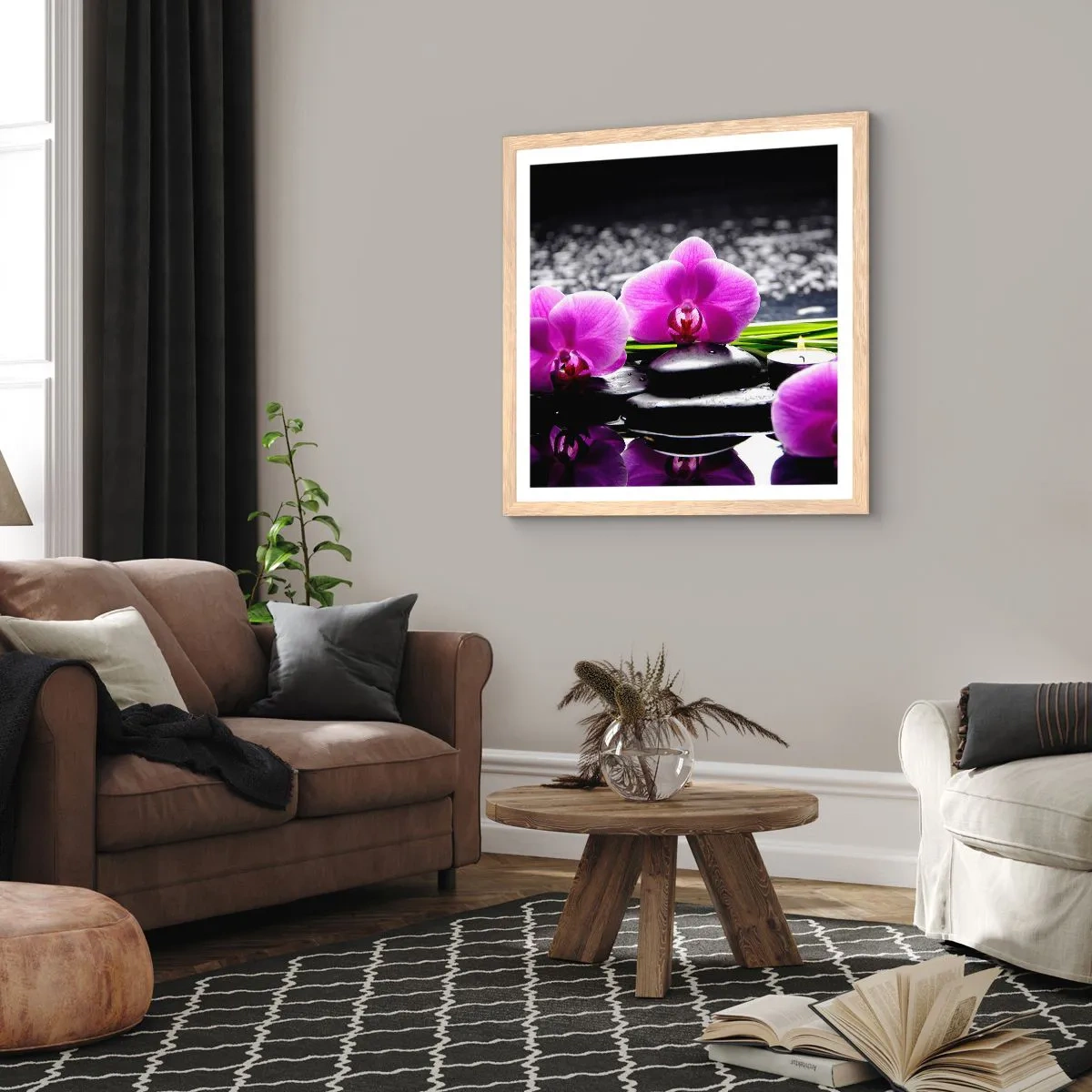 Poster in einem Rahmen aus heller Eiche - In Ruhe ertrinken - 40x40 cm