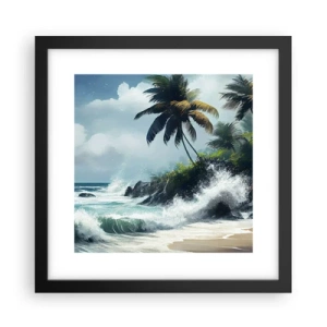Poster in einem schwarzem Rahmen - Am tropischen Ufer - 30x30 cm