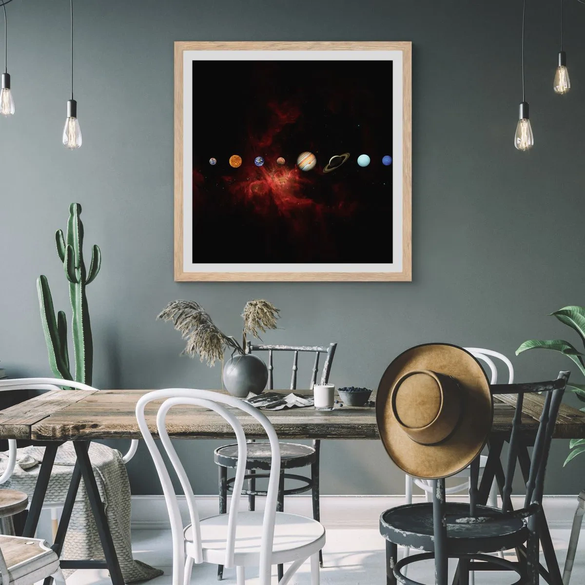 Poster in einem Rahmen aus heller Eiche - Unsere Nachbarschaft - 30x30 cm