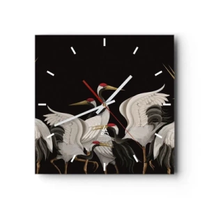 Wanduhr - Glasuhr - Vogelsachen - 40x40 cm