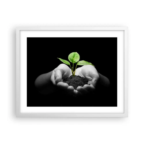 Poster in einem weißen Rahmen - Ich liebe die Natur, ich beschütze sie - 50x40 cm