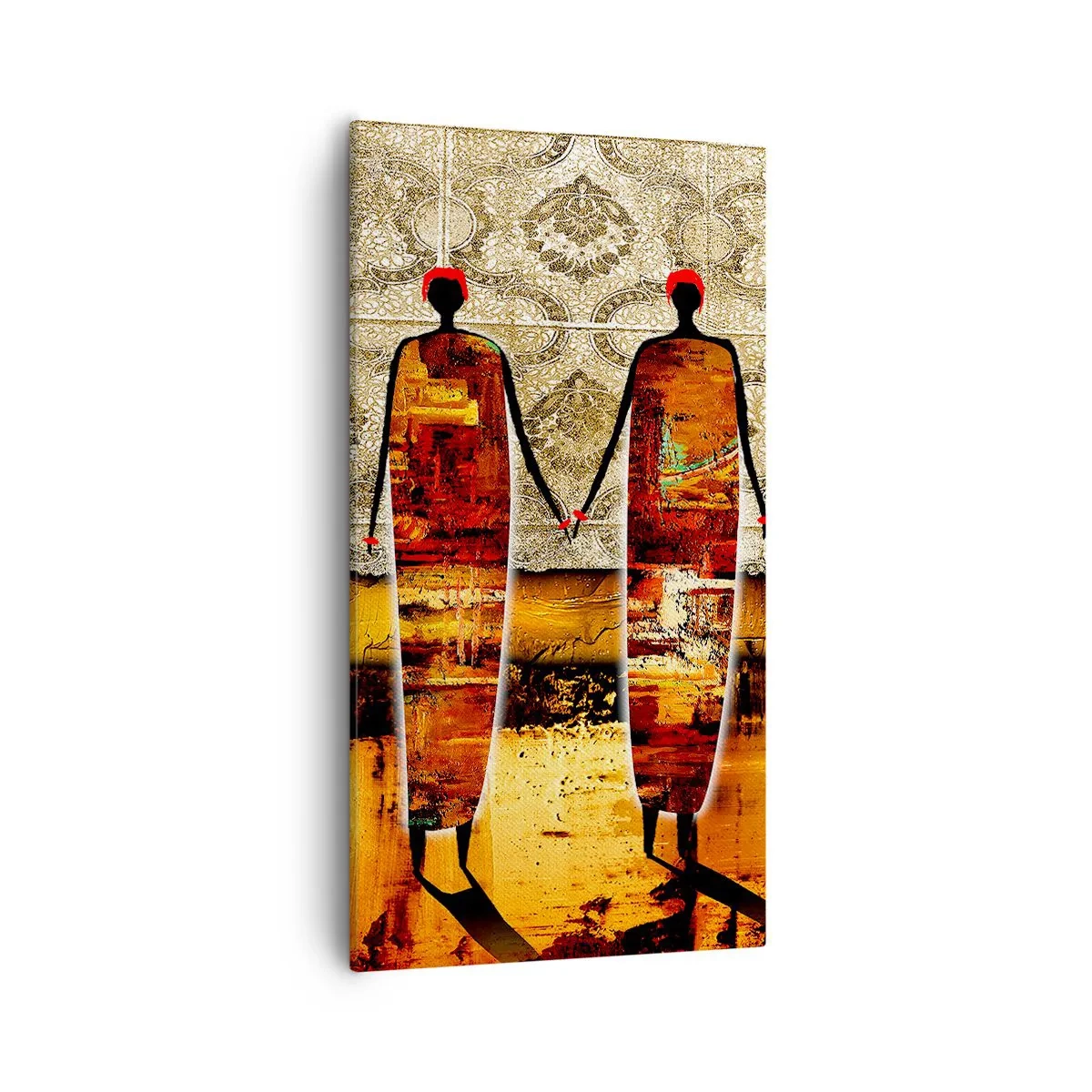 Bild auf Leinwand - Leinwandbild - Ethnische Zusammensetzung in den Farben Afrikas - 55x100 cm