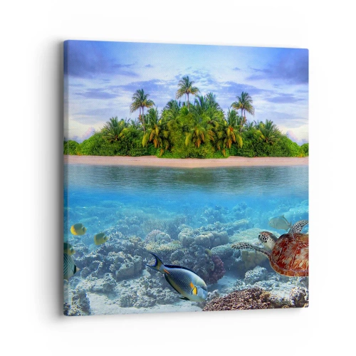 Bild auf Leinwand - Leinwandbild - Heavenly Island lädt dich ein - 40x40 cm