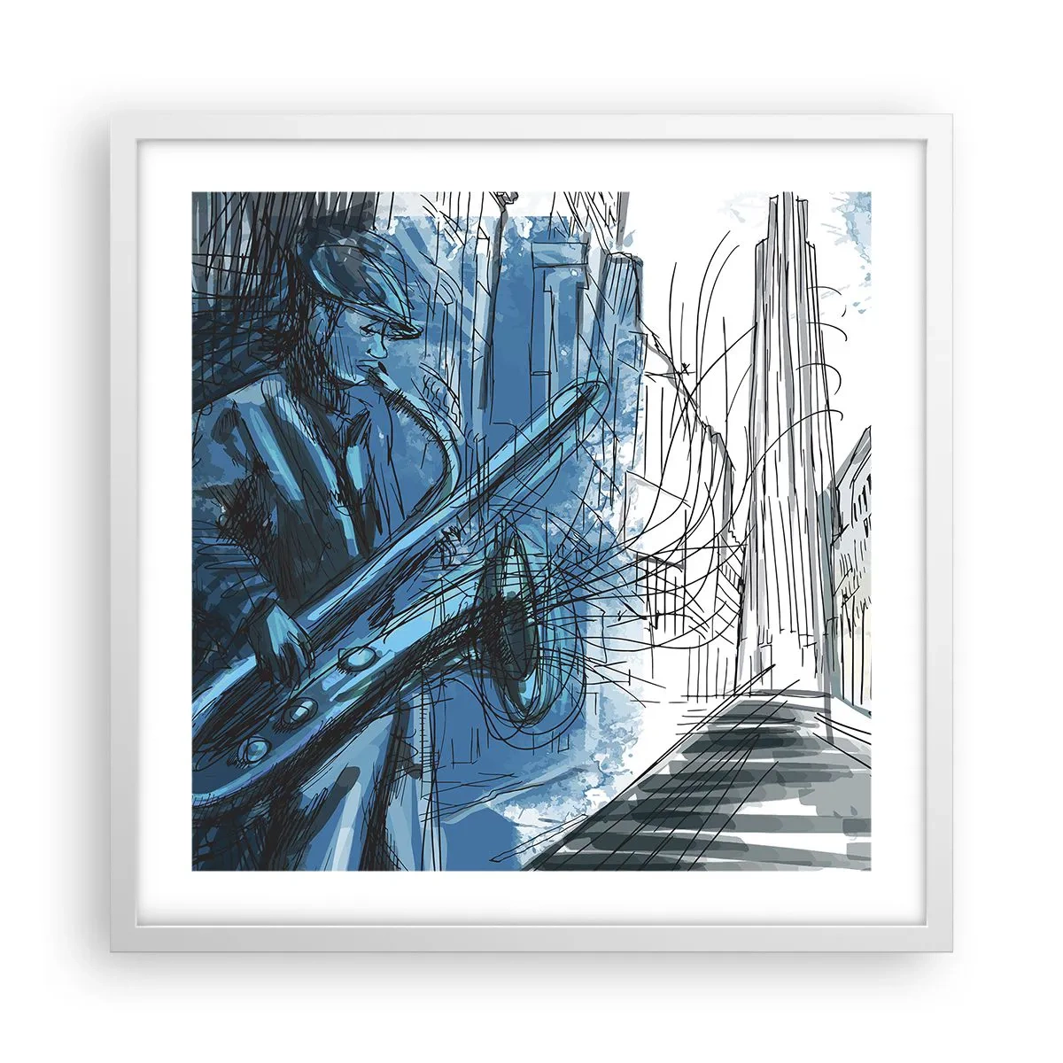 Poster in einem weißen Rahmen - Urbane Rhapsodie - 50x50 cm