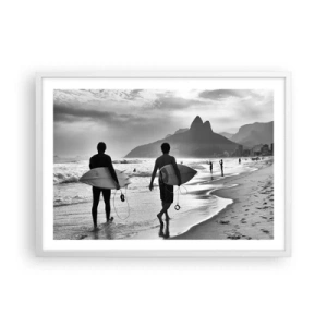 Poster in einem weißen Rahmen - Single-Wave-Samba - 70x50 cm