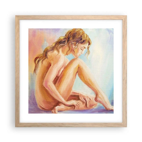 Poster in einem Rahmen aus heller Eiche - Akt der Jugend - 40x40 cm