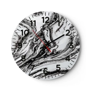 Wanduhr - Glasuhr - Am Anfang war Chaos - 40x40 cm
