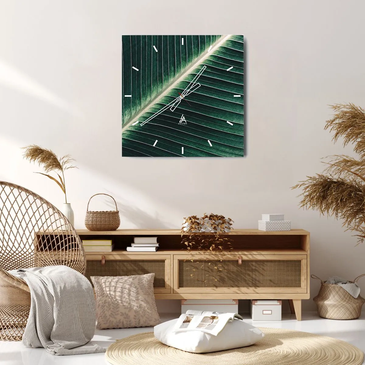 Wanduhr - Glasuhr - Rhythmus der Natur - 40x40 cm