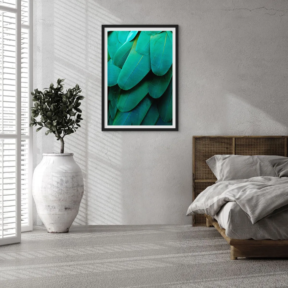 Poster in einem schwarzem Rahmen - Papageienartige Präzision - 40x50 cm