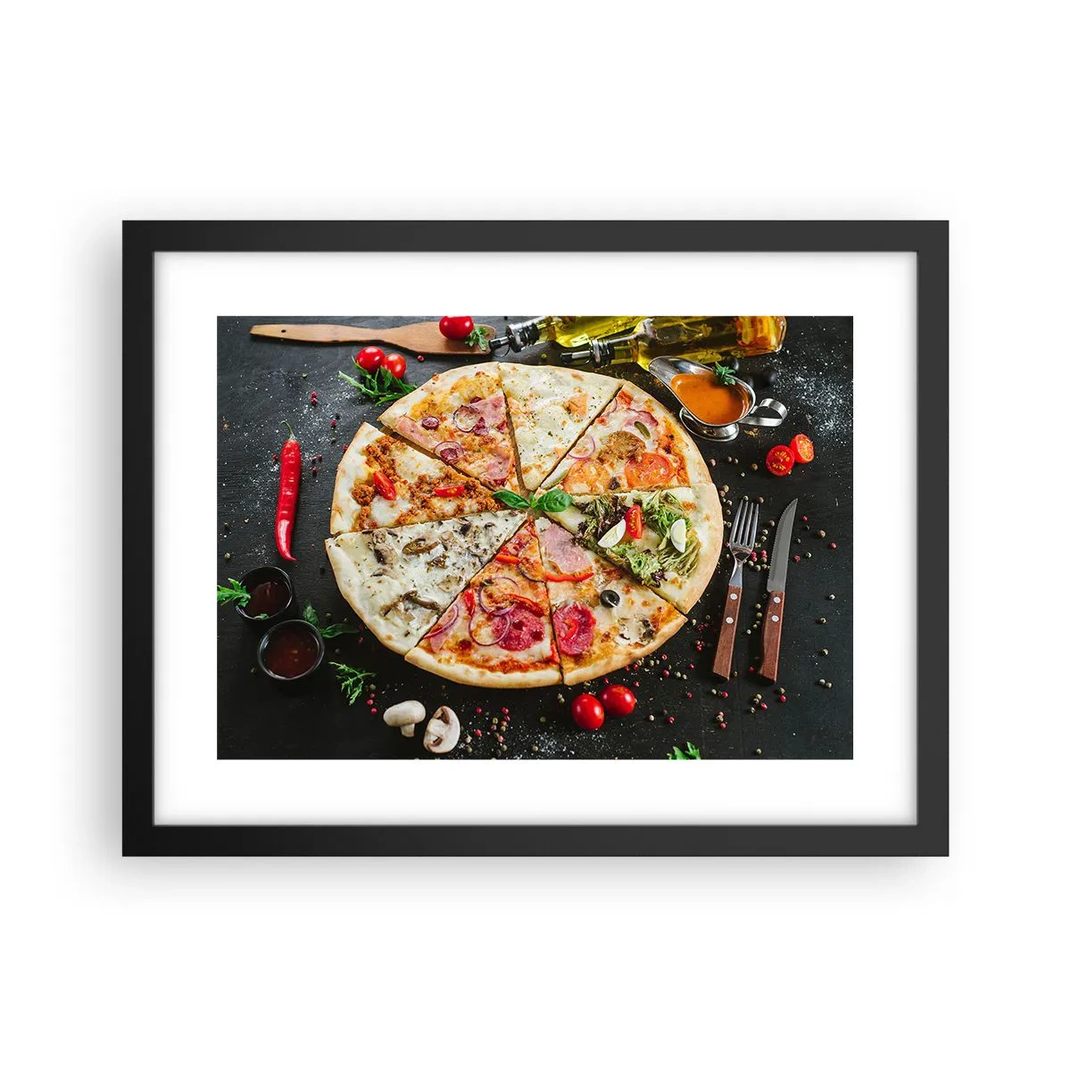 Poster in einem schwarzem Rahmen - Eine Reihe von Geschmacksrichtungen - 40x30 cm