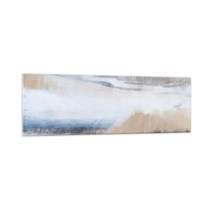 Glasbild - Bild auf glas - Abstrakte Winterlandschaft in Weiß- und Blautönen - 160x50cm - Winterkomposition - Moderne Wanddekoration für Wohnzimmer und Schlafzimmer ARTTOR