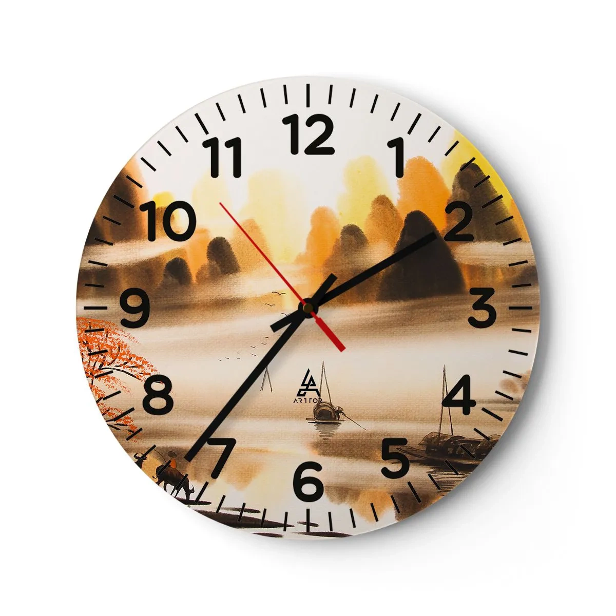 Wanduhr - Glasuhr - Weiter als im Fernosten - 40x40 cm