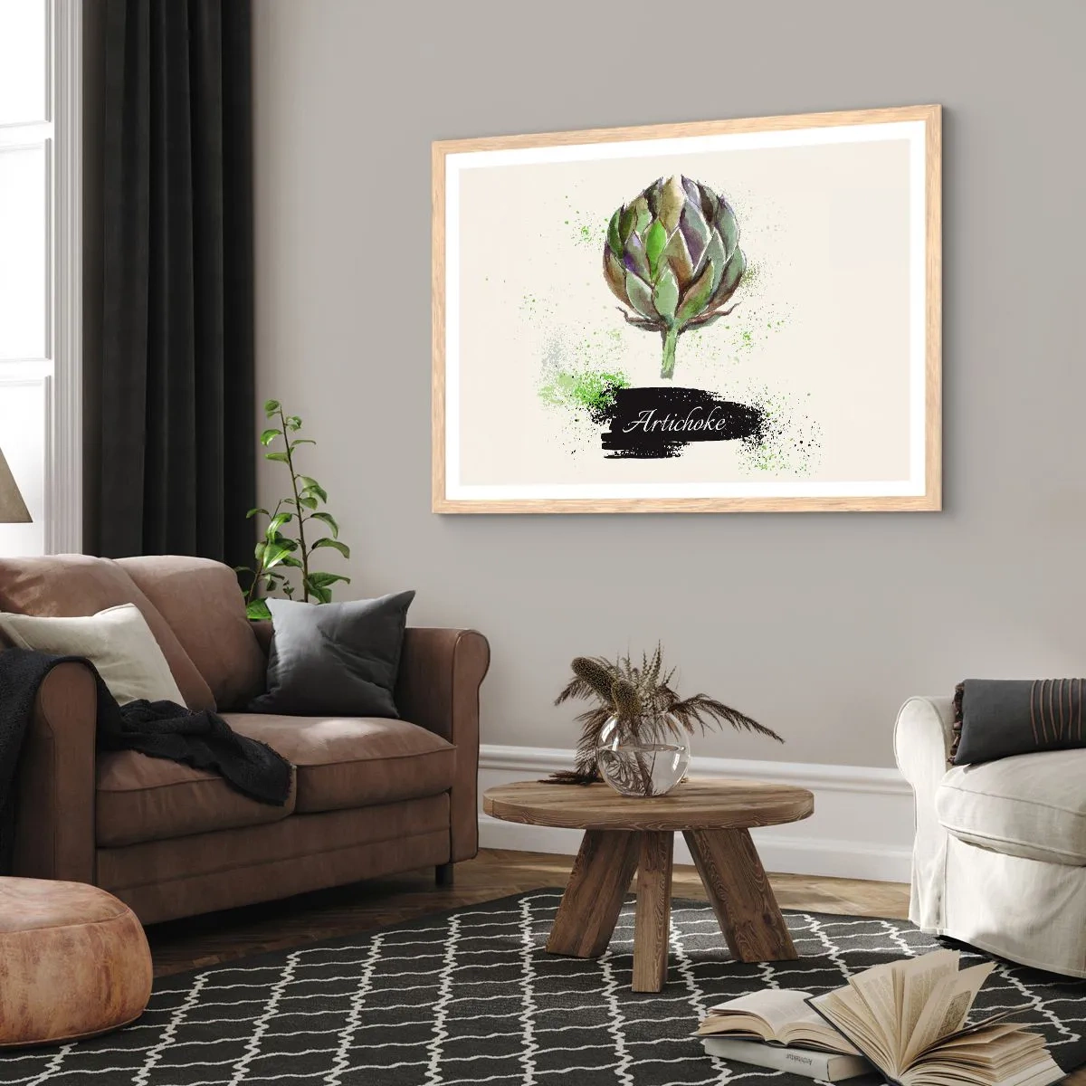 Poster in einem Rahmen aus heller Eiche - Eviva-Gemüse! - 91x61 cm