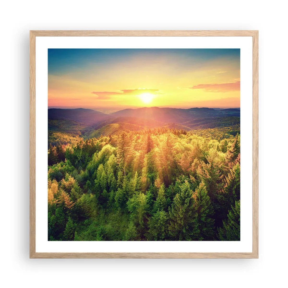 Poster in einem Rahmen aus heller Eiche - Scheitelpunkte und Spitzen - 60x60 cm